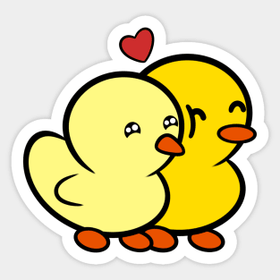 Duckie and Duck Nuzzle <3 Sticker